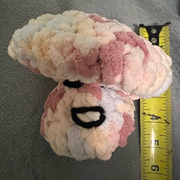 Handmade Fidget Popup Crocheted Mushroom made in Baby Blanket Yarn So Soft - Picture 4 of 5